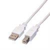 CABLE USB 2.0 TYPE A-B BLANC 0.8M