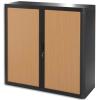 PAPERFLOW EasyOffice armoire dmontable corps en PS teint Noir Htre - Dimensions L110xH104xP41,5 cm