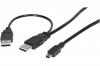 CORDON USB 2.0 REPRISE D'ALIM - 2 X A / MINI 5 POINTS 2,0 M