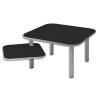 ALBA Table carre + tablette rotative ZOE1 noire - Dimensions : L60 x H37 x P60 cm
