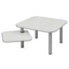 ALBA Table carre + tablette rotative ZOE1 blanche - Dimensions : L60 x H37 x P60 cm