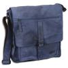 PRIDE & SOUL Sacoche Ethan 1 compartiment zipp + poches  bandoulire bleu en cuir L35 x H32 x P10 cm