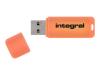 INTEGRAL NEON CLE USB 16GO USB 2.0 ORANGE