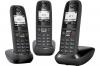 GIGASET AS405 TELEPHONE SANS FIL DECT- 3 COMBINES NOIRS