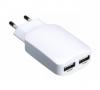 Chargeur secteur USB 2 ports 3,1 ampres blanc