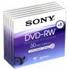 PACK DE 5 DVD-RW 8cm 1.4Go 30mn