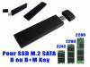 ADAPTATEUR M2 SATA 2242 2260 2280 VERS USB 3.0 - FORMAT CLE USB BOITAGE METAL NOIR
