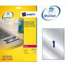 ETIQUETTE AVERY L6013-20 210X297 INALTERABLE AVERY -ZWECKFORM L7320 ARGENT 20 PIECES FIXATION PER