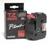 Ruban BROTHER TZ-461 pour tiqueteuses (noir/rouge) 36 mm lamin et perfor